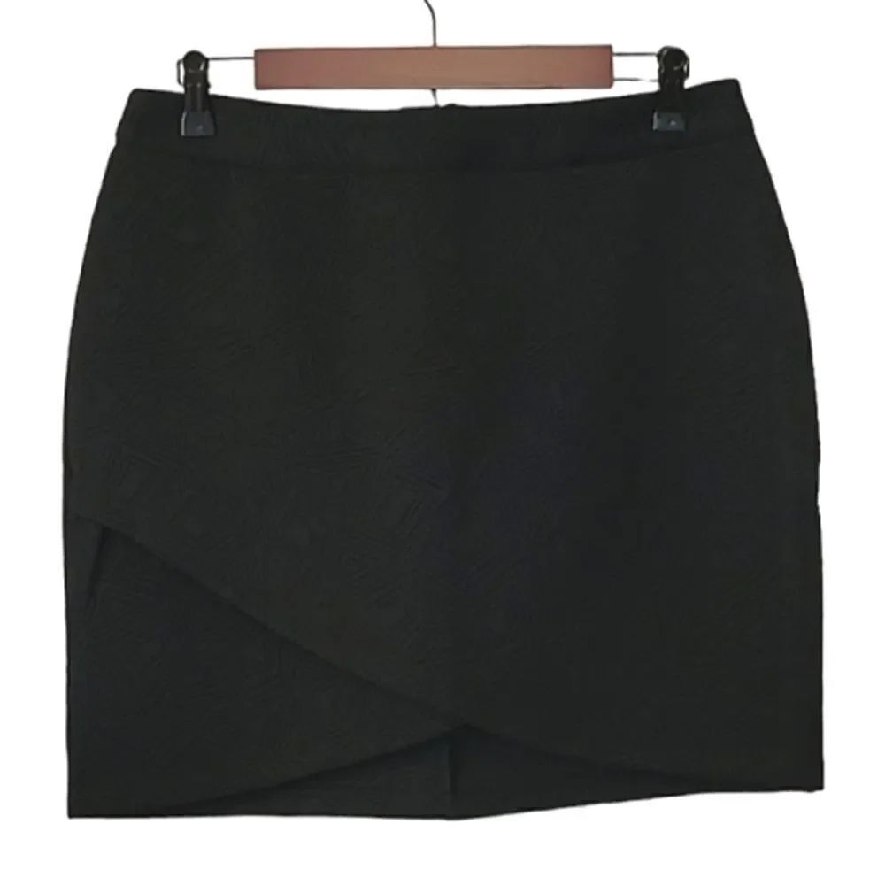 Mossimo Black Patterned Crossover Stretch Knit Pencil Skirt Size M